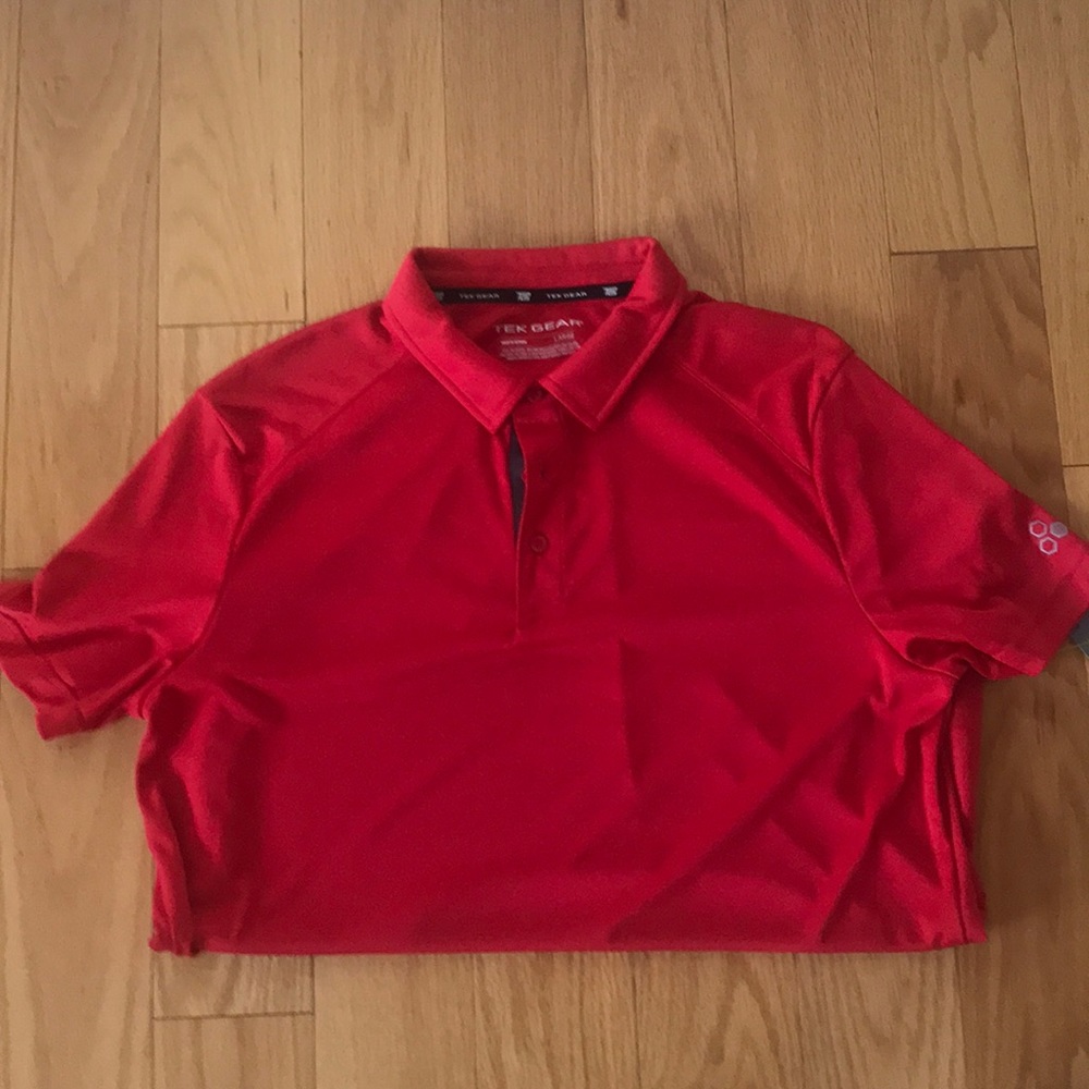 Red golf shirt
